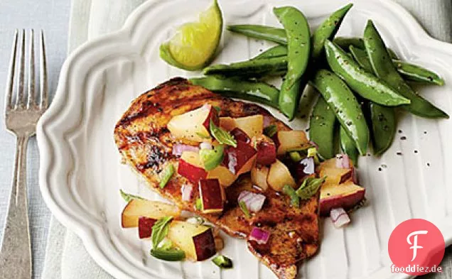 Pan-Gegrilltes Huhn mit Frischen Pflaumen Salsa