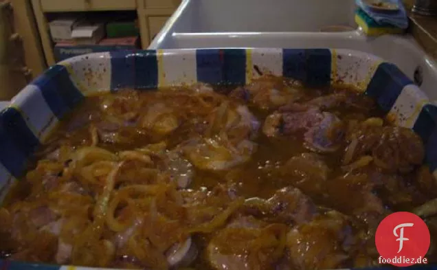Schweinefleisch mit Aprikosenglasur