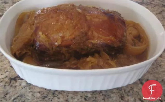Slow Cooker (Crock Pot) Schweinelende Braten & Kraut