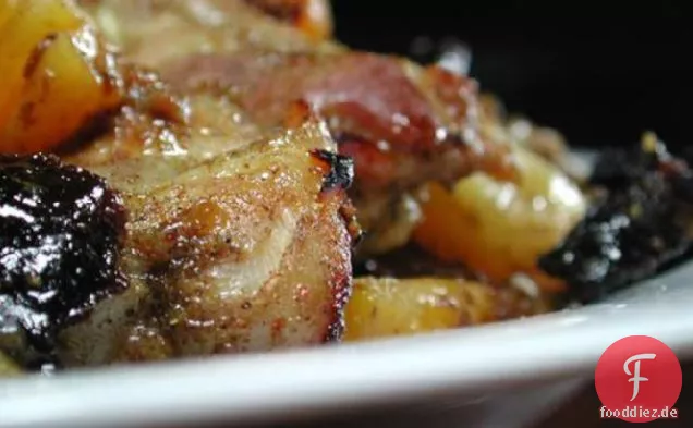Würziges marokkanisches Huhn mit Aprikosen und Pflaumen (fettarm)