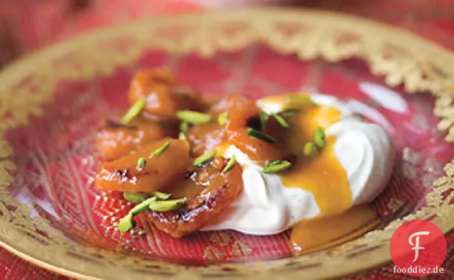 Cognac-Glasierte Getrocknete Aprikosen mit Zimt-Spekulatius-Joghurt