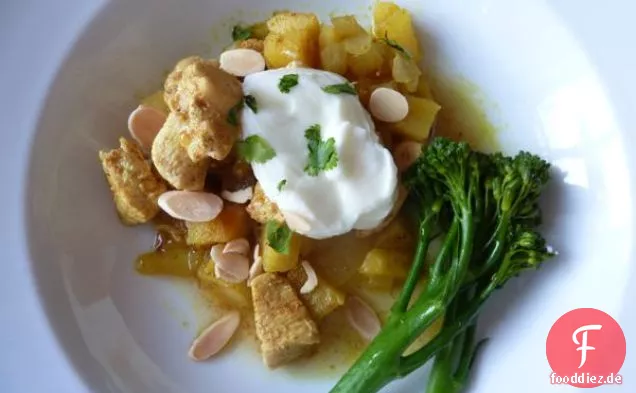 Curryhuhn mit Äpfeln