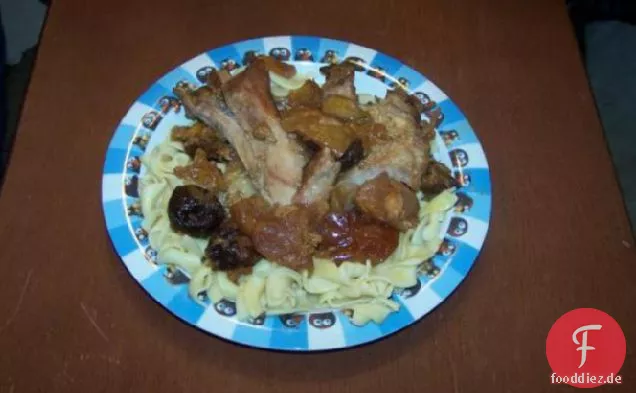 Schweinefleisch & Obst-Pasta