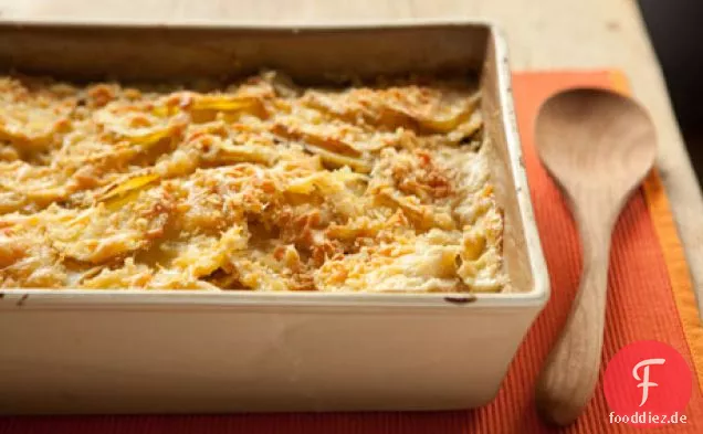 Selleriewurzel und Kartoffelgratin