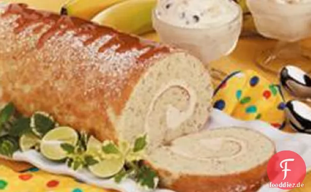 Karamell-Bananen-Kuchen-Rolle