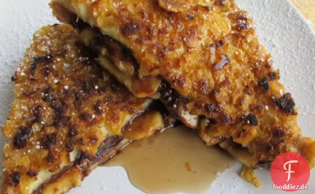 Knusprig gefüllte Nutella und Banane French Toast