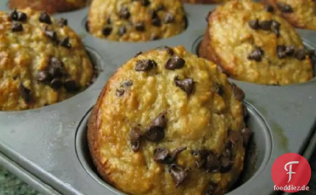 Bananen-Haferflocken-Schokoladen-Muffins