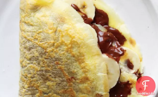 Schokoladen-Haselnuss-Bananen-Crêpe