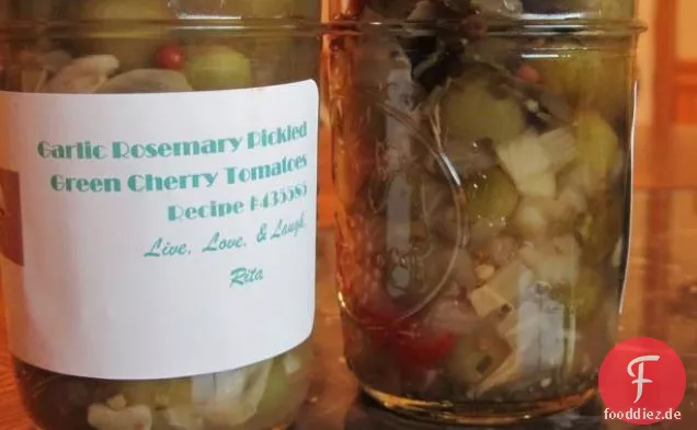Knoblauch Rosmarin eingelegte grüne Kirschtomaten