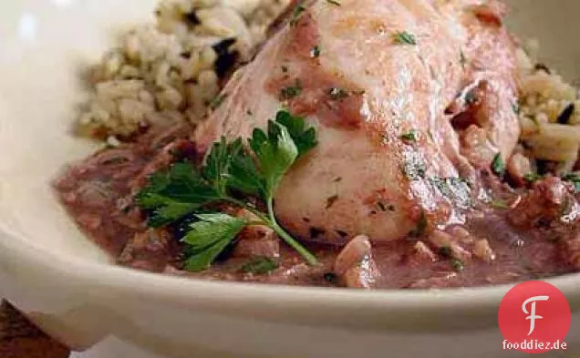 Huhn geschmort in Walnusssauce