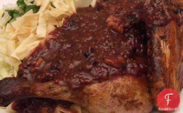 Gebratenes Entlein in Himbeersauce