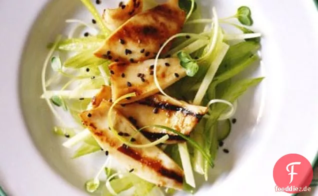 Gegrillter Tintenfisch mit Ingwer, Sellerie und Apfelsaft