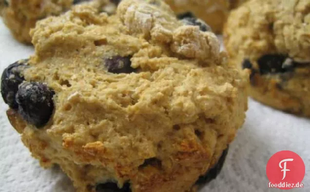 Fettfreie, zuckerfreie Vollkorn-Blaubeermuffins