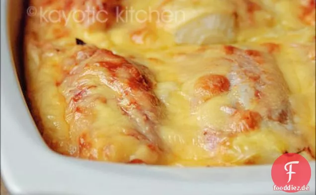 Schinken-, Käse- und Chicorée-Brötchen