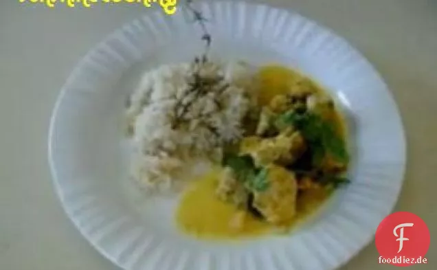 Solar gekochtes Huhn leckeres Curry