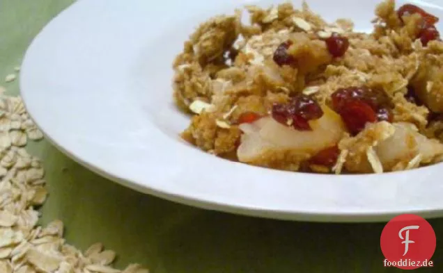 Birne-Cranberry Crumble-Knackig
