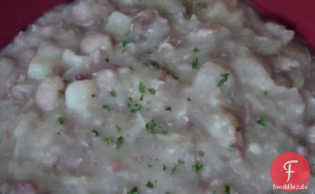 Bohnen-, Kartoffel- und Sauerkrautsuppe
