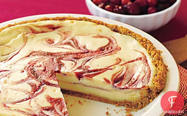 Cranberry Swirl Cheesecake Pie