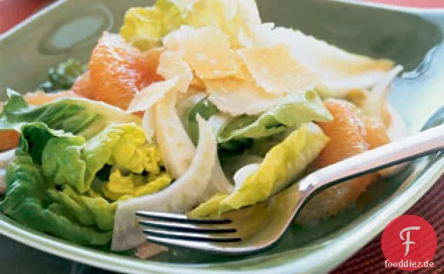 Rosa Grapefruit, Fenchel und Parmesan-Salat