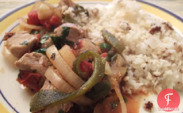 Schweinefilet mit Jeweled Quinoa Pilaw