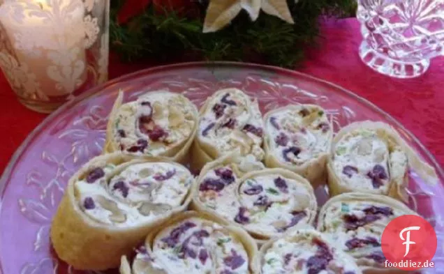 Herbed Chevre, Craisin und Walnuss Pinwheels