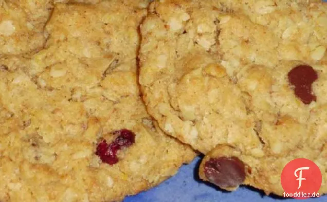 Gesunde Walnuss (oder Schokolade) Cranberry Haferflocken zähe Kekse