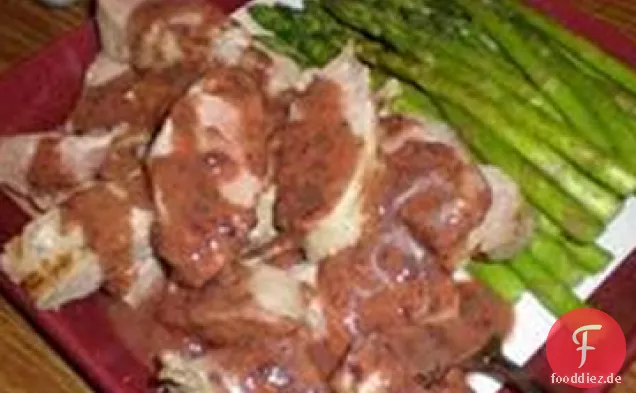 Zitrus gegrilltes Schweinefilet mit Minze-Feigen-Sauce