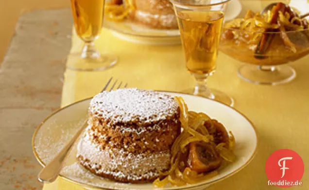Safrankuchen mit Zitronen-Feigen-Kompott