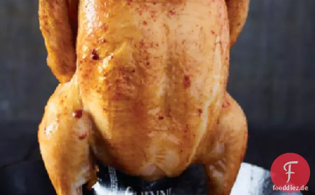 Bier-Dose gebratenes Huhn mit Feigen-Marmelade Pan Sauce