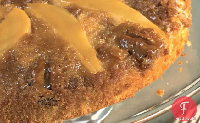 Birne Upside-Down-Kuchen mit Pekannüssen