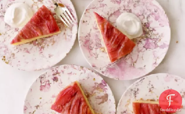 Rhabarber umgedrehter Kuchen