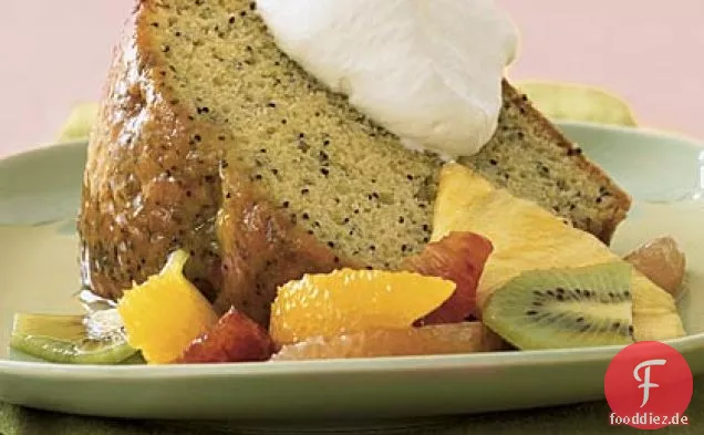 Orange Mohn Butterkuchen mit Zitrus-Salat