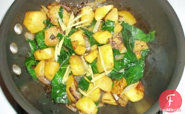 Ingwer Squash und Collard Greens