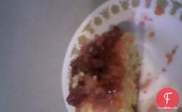 Rhabarberkuchen mit einer Mischung