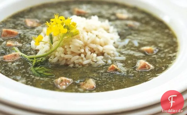 Gumbo Z'herbes mit Perfekten Reis