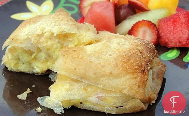 Schinken und Käse Frühstück Strudel