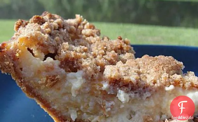 Pfirsich-Pudding-Torte Mit Streusel-Topping