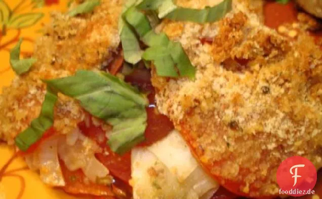 Tomaten-Crumble Pie