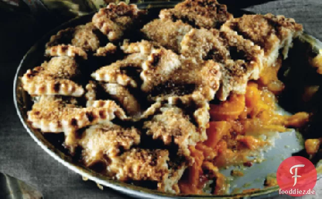 Top-Kruste Pfirsich und Kardamom Pie