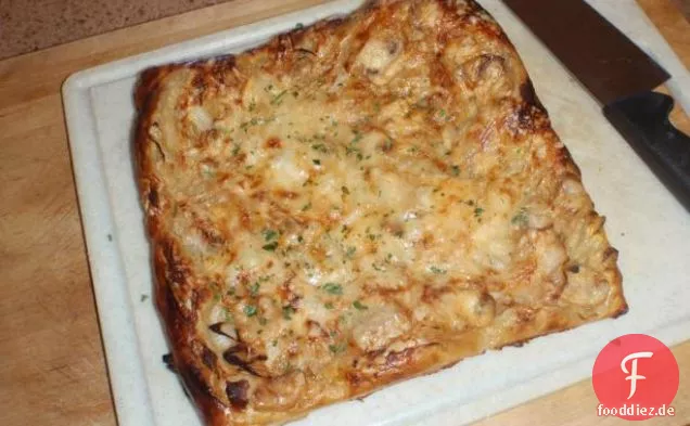 Pilz Zwiebel Gruyere Torte