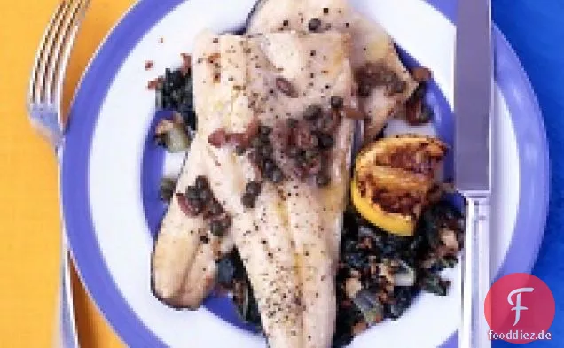 Forelle Mit Oliven Und Brauner Butter