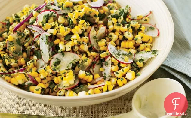 Roher Mais-Rettich-Salat mit würzigem Limetten-Dressing
