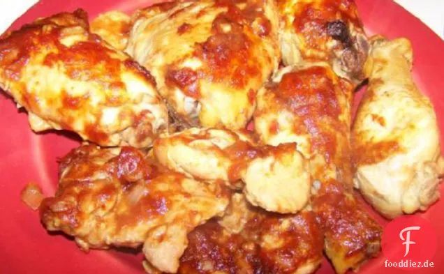 Köstliche ofen gegrillte Hähnchenschenkel