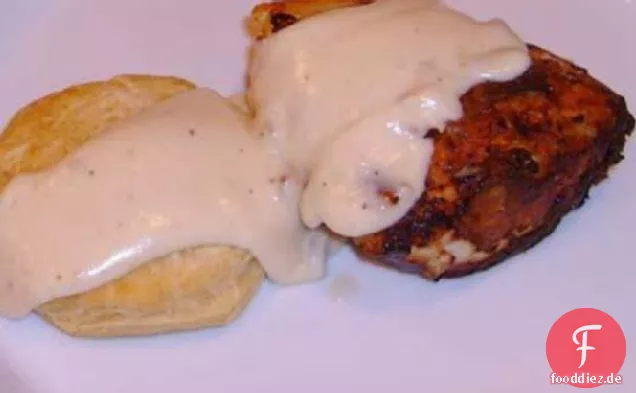 Huhn gebratenes Huhn mit Landsoße