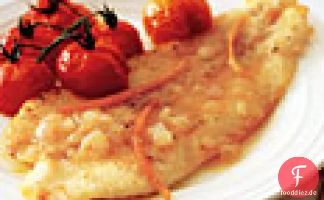 Sohle mit orange brauner Butter