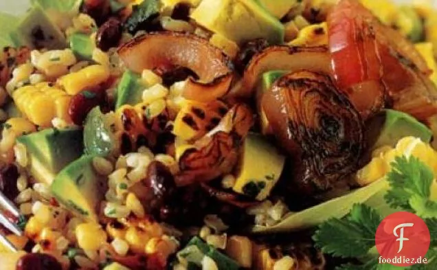 Gegrillter Maissalat mit schwarzen Bohnen und Reisrezept