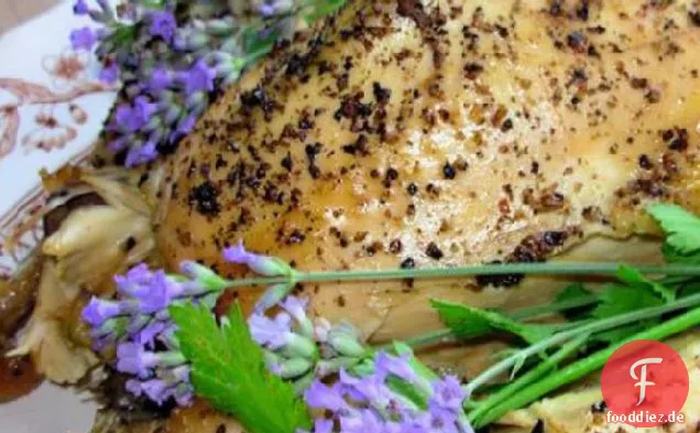 Lavendel, Liebstöckel und Limette Brathähnchen mit Honig