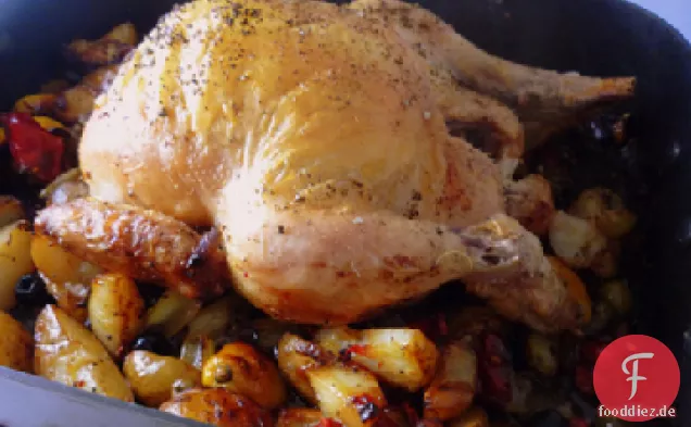 Zitronenkraut Huhn mit Bratkartoffeln
