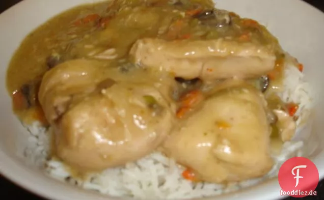 Crock Pot Huhn mit Gemüsesoße