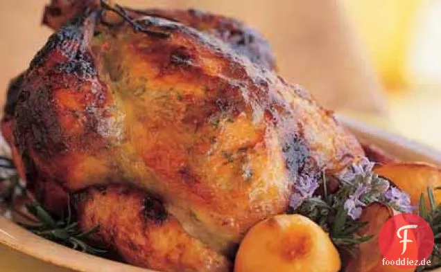 Gebratenes Huhn mit Zitronenquark